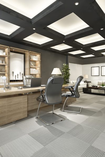 3d rendering luxury business meeting and working room in executive office
